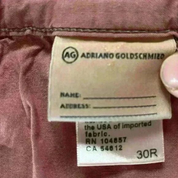 AG Adriano Goldschmied Slim Khaki Preppy Chino Jeans Women’s 30R Pink Salmon - Picture 5 of 9